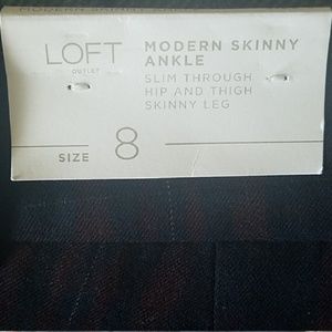 Loft navy plaid ankle pants